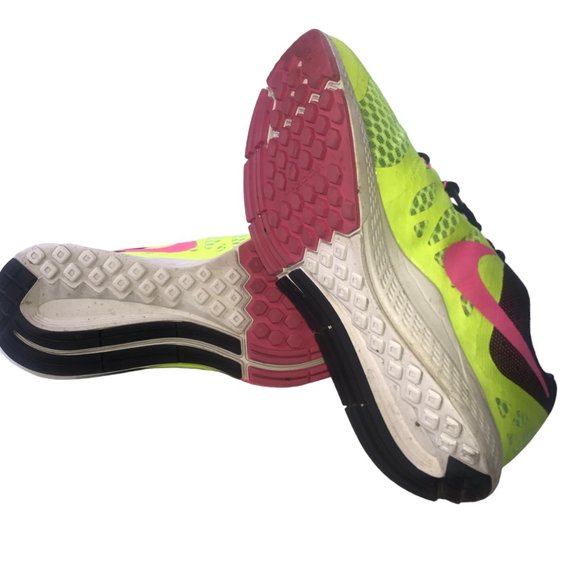 NIKE ZOOM ELITE 7 Tennis Shoes Athletic Running - Neon Yellow / Pink Women's 7 - Picture 7 of 10